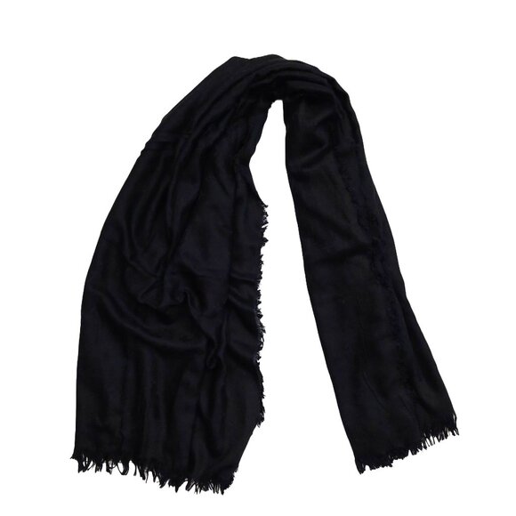LOUIS VUITTON LV Luxury Vintage Black Monogram Scarf Shawl Wrap - Picture 1 of 11